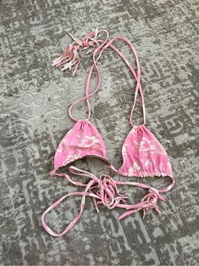 Acacia Pink Floral Triangle Bikini Top P